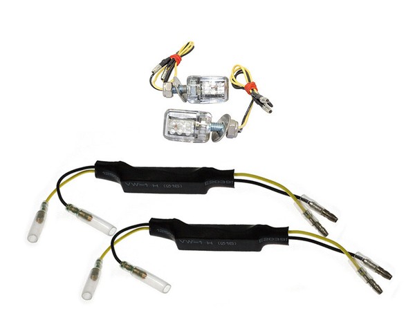 Blinker Set LED Mini Brick Chrom E-GeprüFt + 2 WiderstäNde FüR Yamaha TDR TDM XJ-image