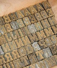 Prägeschrift 11,5 mm Messingschrift Buchbinder Messing Buchbinden Vergoldepresse