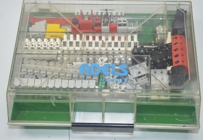Adels Contact Large Lot of Various Terminal Block Contacts in Case