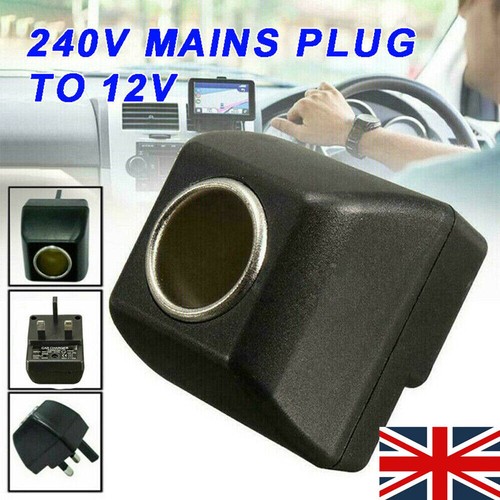 Car Charger 240V Mains Plug to 12V Car Charger Adapter Lighter Socket UK - 第 1/13 張圖片