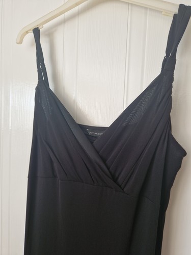 Womens Black Strappy Lined Dress, Per Una, Size 16, VG Con - Picture 2 of 4