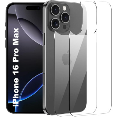 [2 Pack] For iPhone 16Pro Max Back Screen Protector,9H Hardness,Tempered Glass