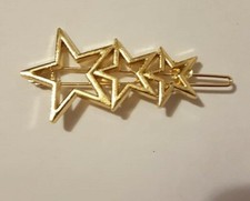 Haarspange Gold Sterne Muster Metall NEU unbe...