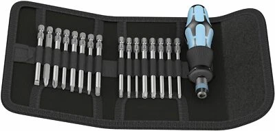 WERA Kraftform Kompakt 60 STAINLESS Screwdriver & Long Pz,Ph,Tx,Hex Bits 071116