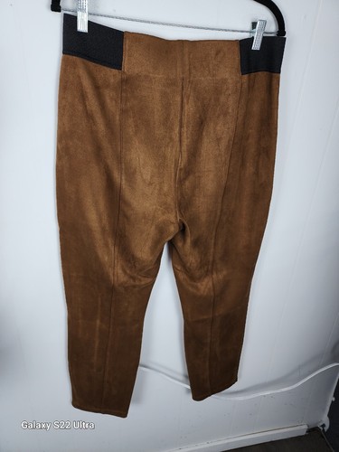 Marc New York WMS Sz M/L Brown Stretch Faux Suede Poly Spandex Pants S68 - Picture 5 of 24