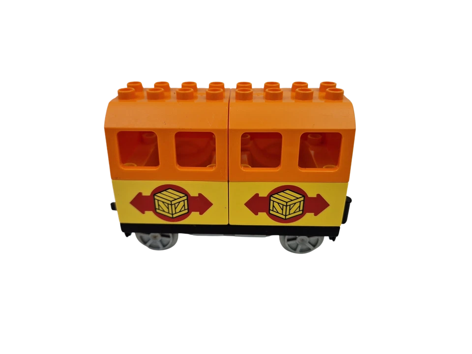 Lego® train Duplo chemin de fer voie ferrée intelli passager wagon ROUGE ORANGE - Photo 1/1