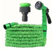 Tubo Irrigazione Flessibile 15m con Pistola 7 Getti e Raccordi Rapidi