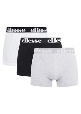 Ellesse Mens Boxer Shorts Hali Underwear 3 Pack Multi Black Grey White