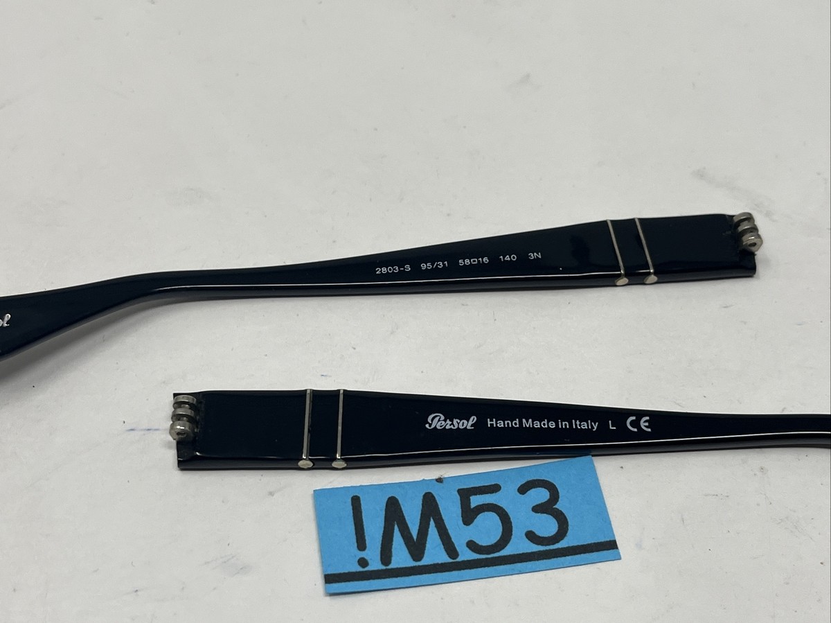 Branche De Lunettes Persol 2803-S – Noir Brillant, Taille 140 Mm, Pièce De Rechange, Occasion Très Bon état