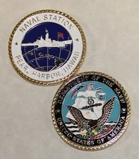 Pearl Harbor Hawaii Naval Station Navy Challenge Coin 