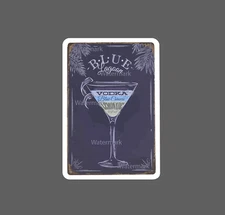 Blue Lagoon Sticker Drink Cocktail Retro