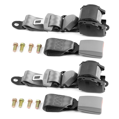 2 set Gray Seat Belt For Jeep CJ YJ Wrangler 3 Point Retractable Shoulder - Picture 20 of 24