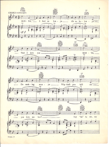 JOE RINES Sheet Music HONYA from ABIE'S IRISH ROSE Radio Program 1943 - Picture 3 of 6