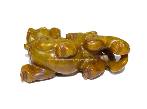 Natural Xiuyan Jade Pixiu Statue Display Ornament Jade Pixiu Decoration X034 - Picture 11 of 19
