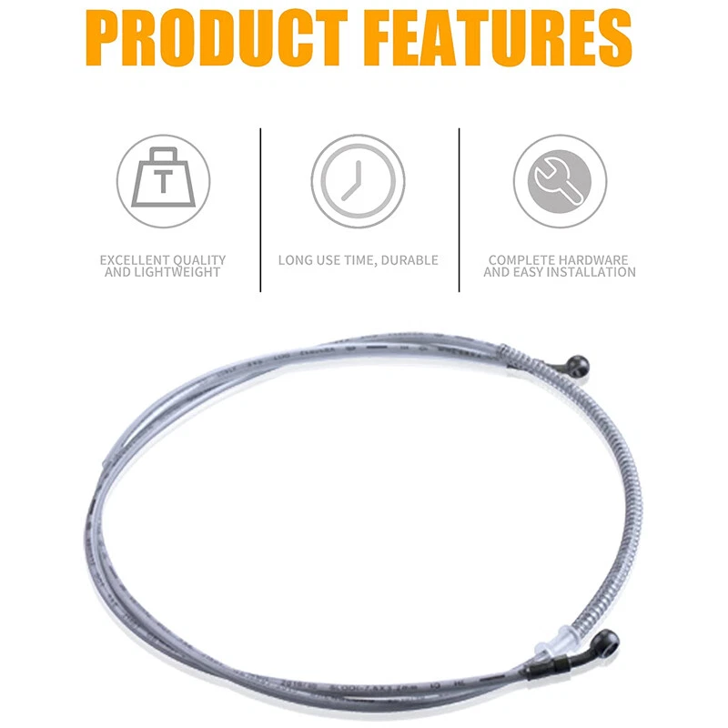 Manguera de aceite de freno de motocicleta modificada M10 180 cm extremo de acero inoxidable trenzado EE. UU. Foto 4 de 4
