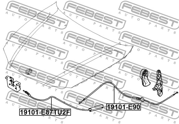 19101-E87TU2F FEBEST Bonnet Cable for BMW