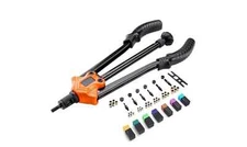 TACKLIFE Rivet Nut Tool,14"Auto Pumping Rod Rivet Setter Kit with 8 Metric