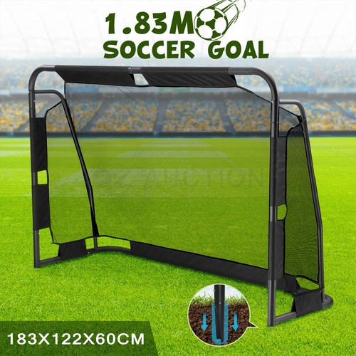 Soccer Goal Football Net Set Metal Frame Backyard Game Training Practice Outdoor - Picture 2 of 12