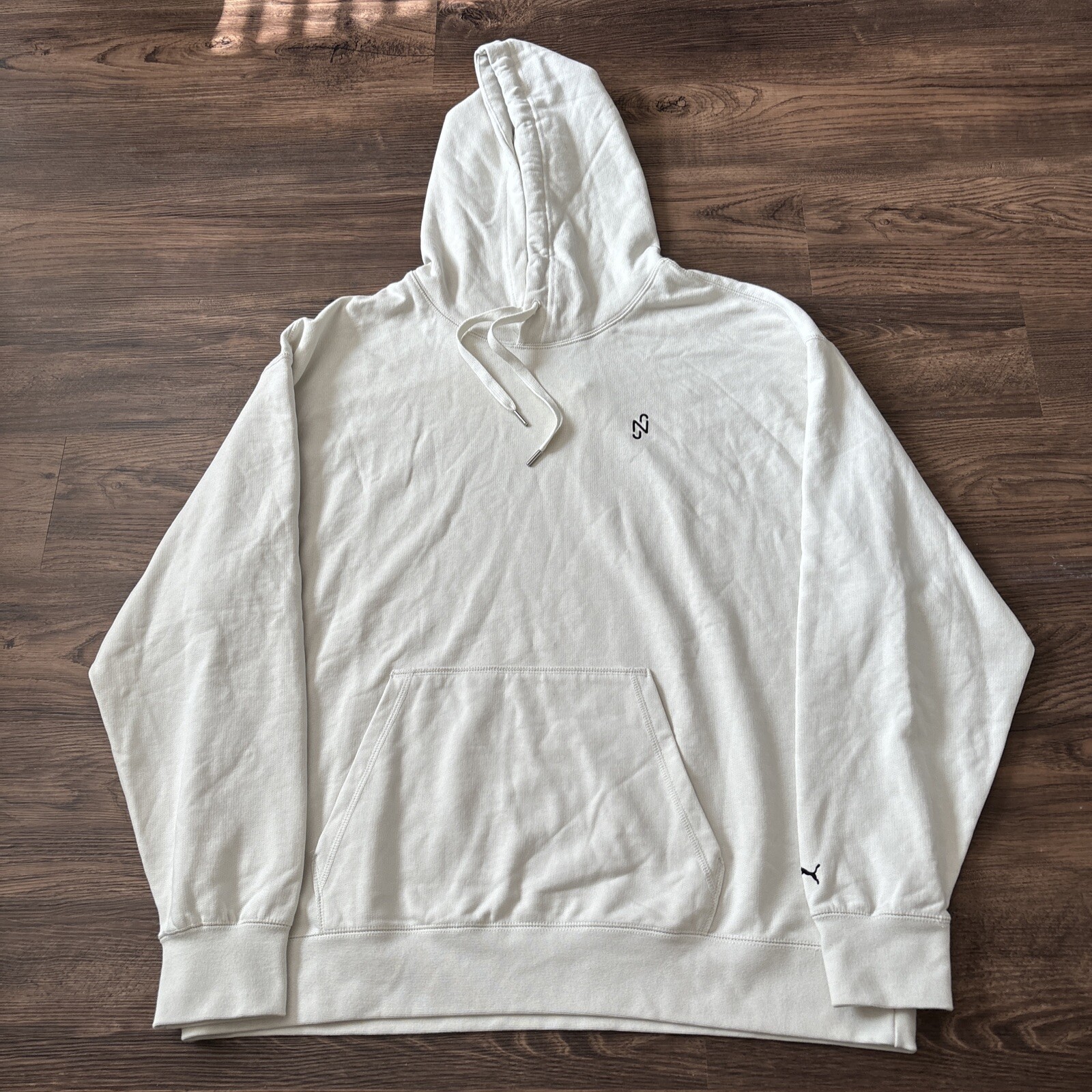 Puma Neymar Jr. Men Size XXL Vaporous Gray Hoodie White Soccer Futbol NWT