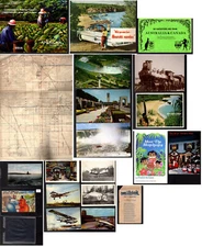 SALE:  Vintage EPHEMERA Planes, Trains, Ships, Post Cards, Map, etc.