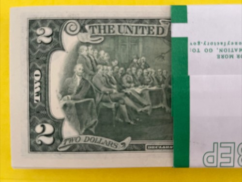 ONE BILL of 2017 A TWO DOLLAR $2 Note CRISP UNC FRB "K" from BEP PACK from BRICK - Picture 9 of 12