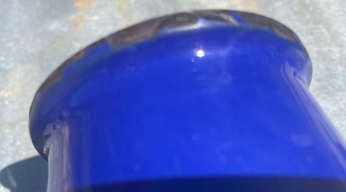 Vintage 3 Cup Blue Enamelware Pouring Ladle Dipper Butter Sauce Pot w Spout - Picture 13 of 15