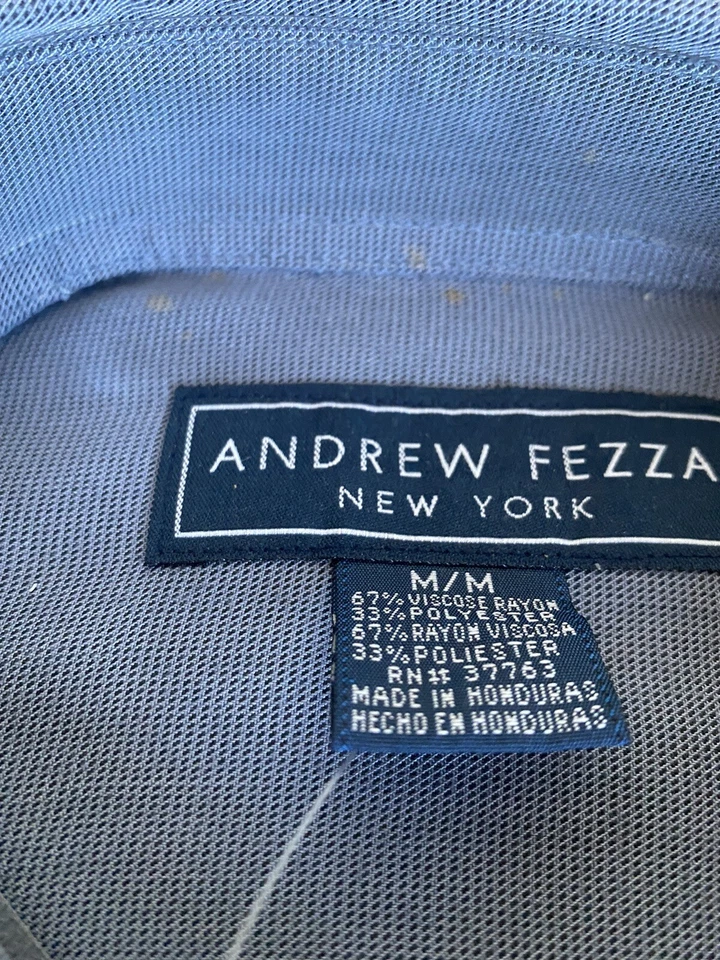 Nueva Camisa de Vestir Informal Andrew Fezza New York Para Hombre Manga Corta - Talla Mediana Foto 3 de 4