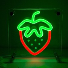 Strawberry Neon Light Box USB LED Neon Sign Box For Party Bar Table Decoration