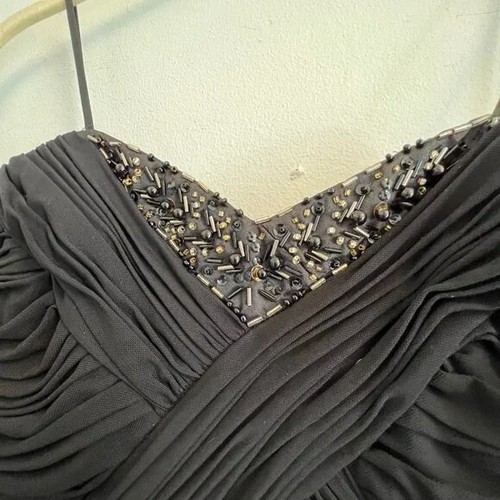 Decode 1.8 Strapless Black Beaded Long Formal Gown Dress- Size 2 - Picture 4 of 8