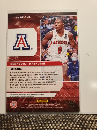 2022 Panini Chronicles Donruss #PF-BMA Bennedict Mathurin Power Formulas - Bild 4 von 4
