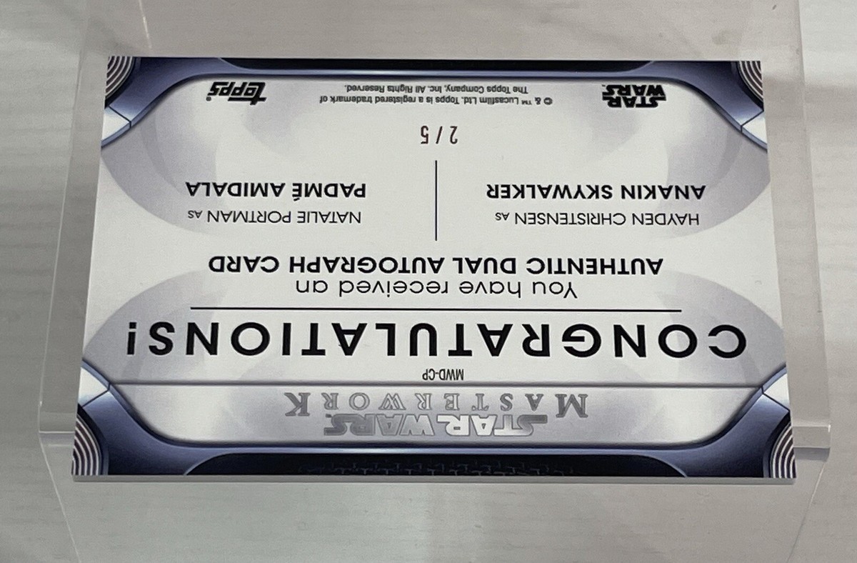 HOT 2021 STAR WARS MASTERWORK Duel Auto Natalie Portman Hayden 