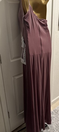 NWT Desert Rose Formal Gown Velvet One Shoulder Slit 12 Prom Bridesmaid Dress - Picture 8 of 10