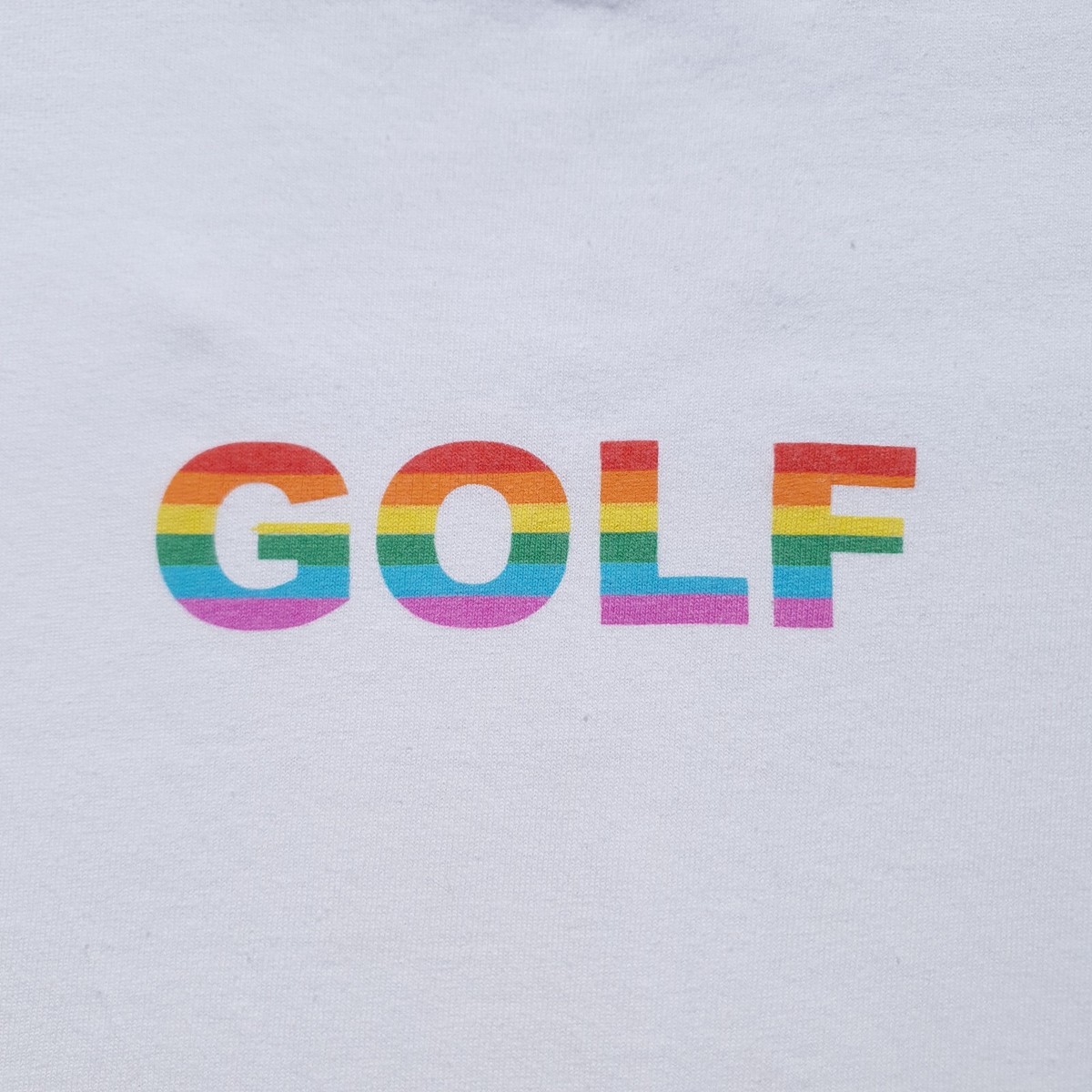 Golf Wang Rainbow Logo Tee Shirt L White Odd Future Pride