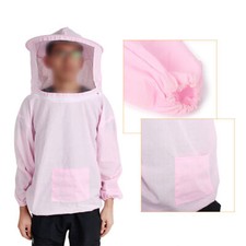 1 Set Pink Beekeeping Jacket Veil Bee Keeping Hat Sleeve Suit polyester Cotton