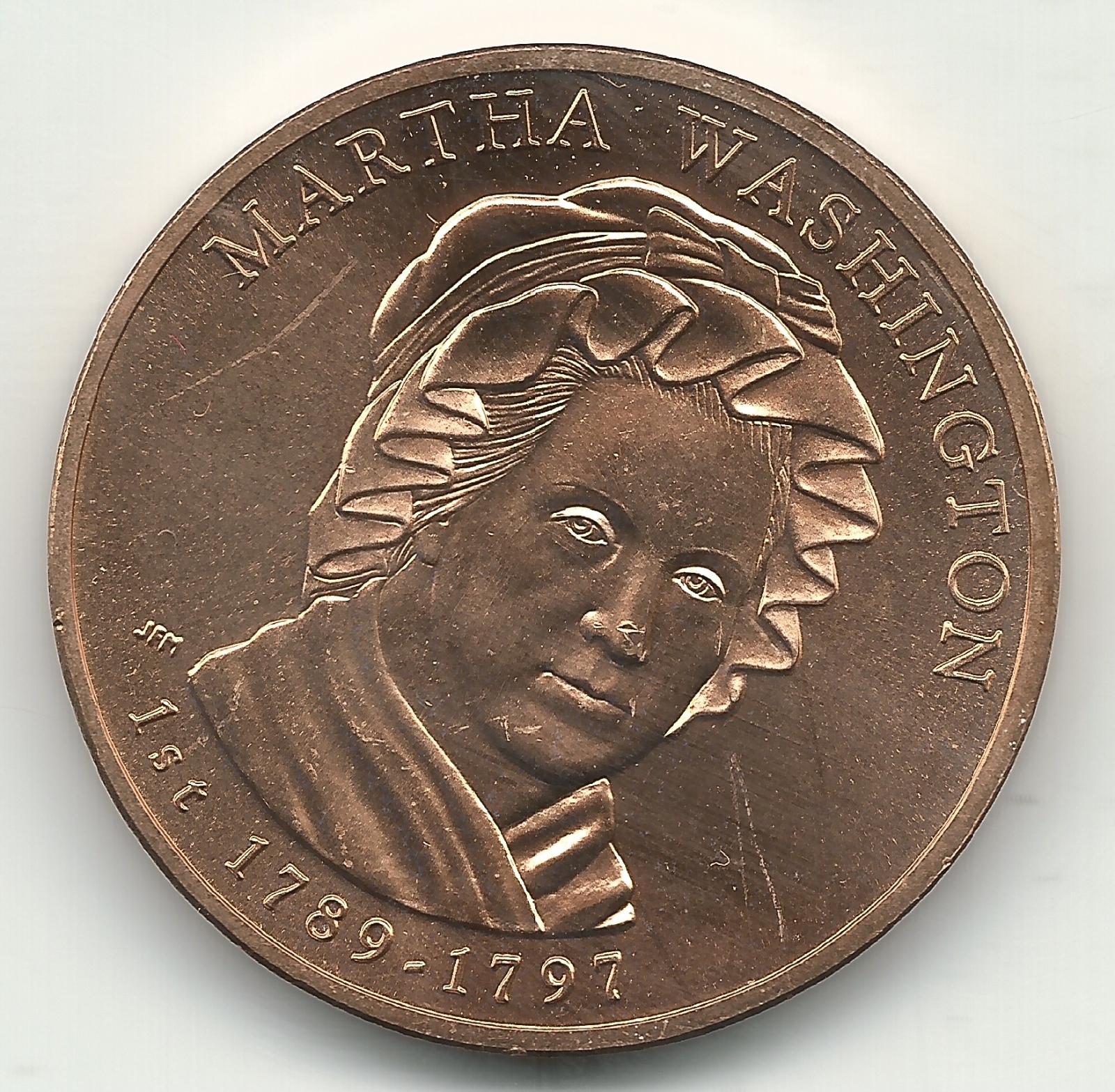 HIGH GRADE UNC 2007 MARTHA WASHINGTON FIRST SPOUSE SERIES MEDAL-OCT185