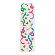Mrs. Grossman's Stickers 1 Strip Ribbons Confetti Pink and Green 1987 Retired