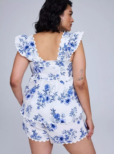 Babydoll Tanque Torrid Belle Isle Azul Blanco Nuevo con Etiquetas Nuevo 5X - Imagen 10 de 10