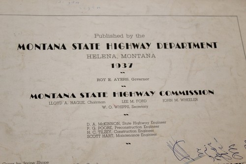 Vintage Montana Highway Map State Highway Commission 1937 & 1969 Fish and game - Picture 3 of 9