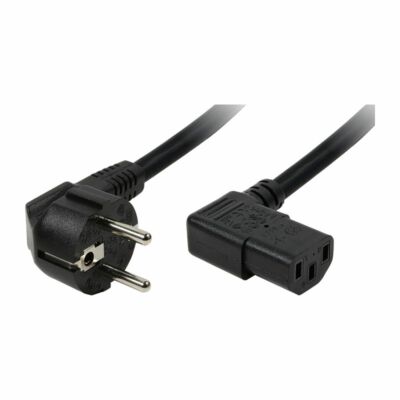 LogiLink 2m Netzkabel Schutzkontaktstecker 90° auf Kaltgerätebuchse 90° IEC C13