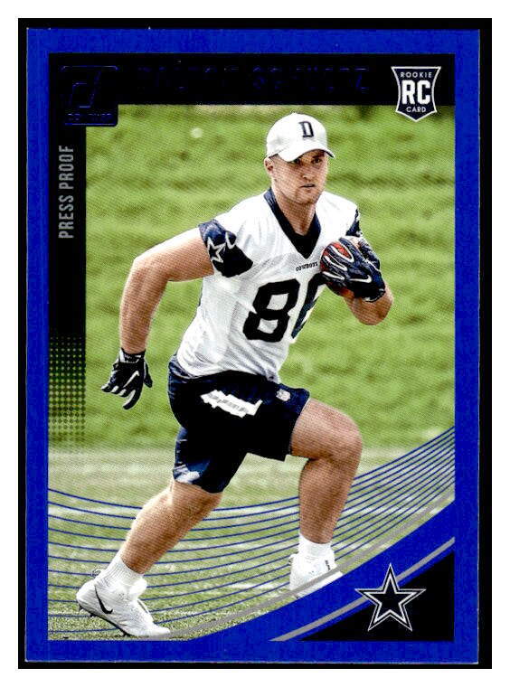 2018 Donruss Press Proof Blue 387 Dalton Schultz Dallas Cowboys