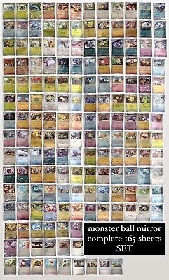 Pokemon Card 151 Monster Ball Mirror Complete Set 165 Sheets Pokemon Card 151 Monster Ball Mirror Complete Set 165 Sheets