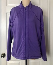 Footjoy Full Zip Golf Jacket Womens Medium Purple Nylon Spandex Zipper Pockets