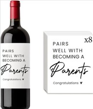 8 Pcs Parents Pregnancy Baby Announcement Wine Labels, Funny Pregnancy Baby.