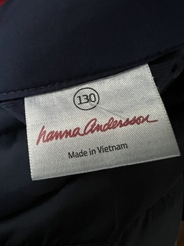 Hanna Andersson Navy Down Feather Lightweight Zip Up Jacket Size 130 - Picture 3 of 5