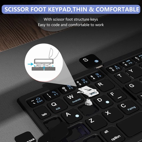 Foladable Bluetooth Keyboard with Touchpad Pocket Folding Keyboard for Laptop - Picture 13 of 16