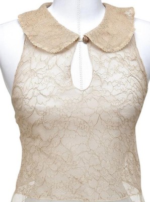 sleeveless peter pan collar shirt