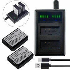 2x Battery +LCD DUAL Charger for LP-E10 LC-E10 & Canon EOS 1200D, EOS Rebel T100