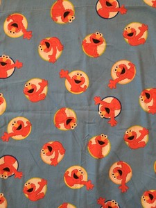 Sesame Streets Blue Elmo Flat Sheet For Crib Toddler Bed Ebay