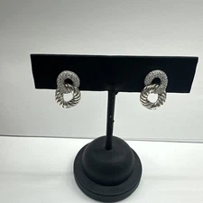 David Yurman Curb Link Belmont Diamond Earrings