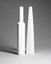 Rare XL Porcelain Vase Duo Hans Theo Baumann Rosenthal Germany 60s Vintage Chic